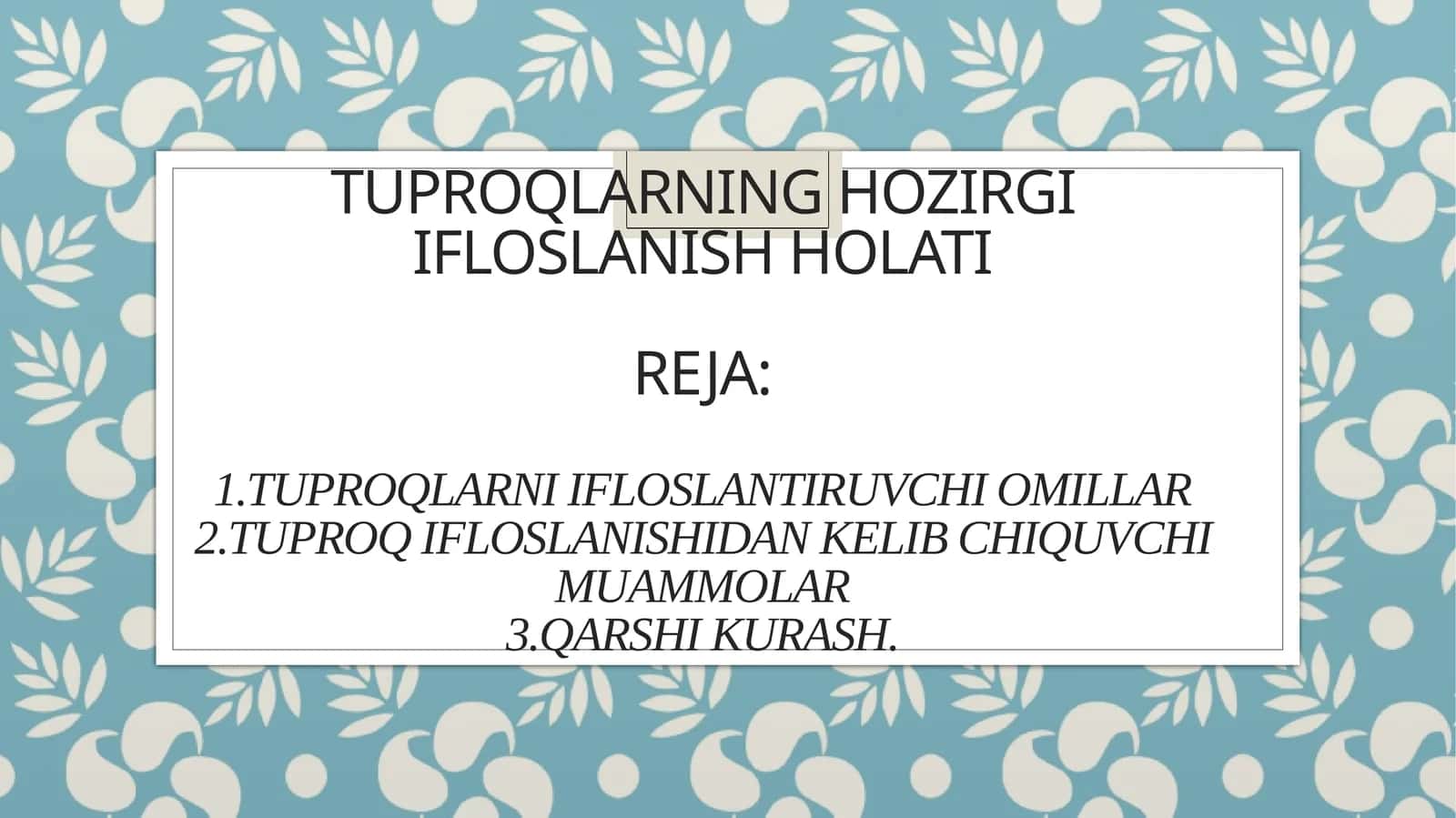 Tuproq degradatsiyasi 1