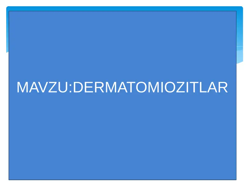 DERMATOMIOZITLAR 1