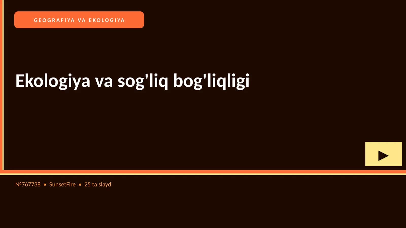 Ekologiya va sog'liq bog'liqligi 1