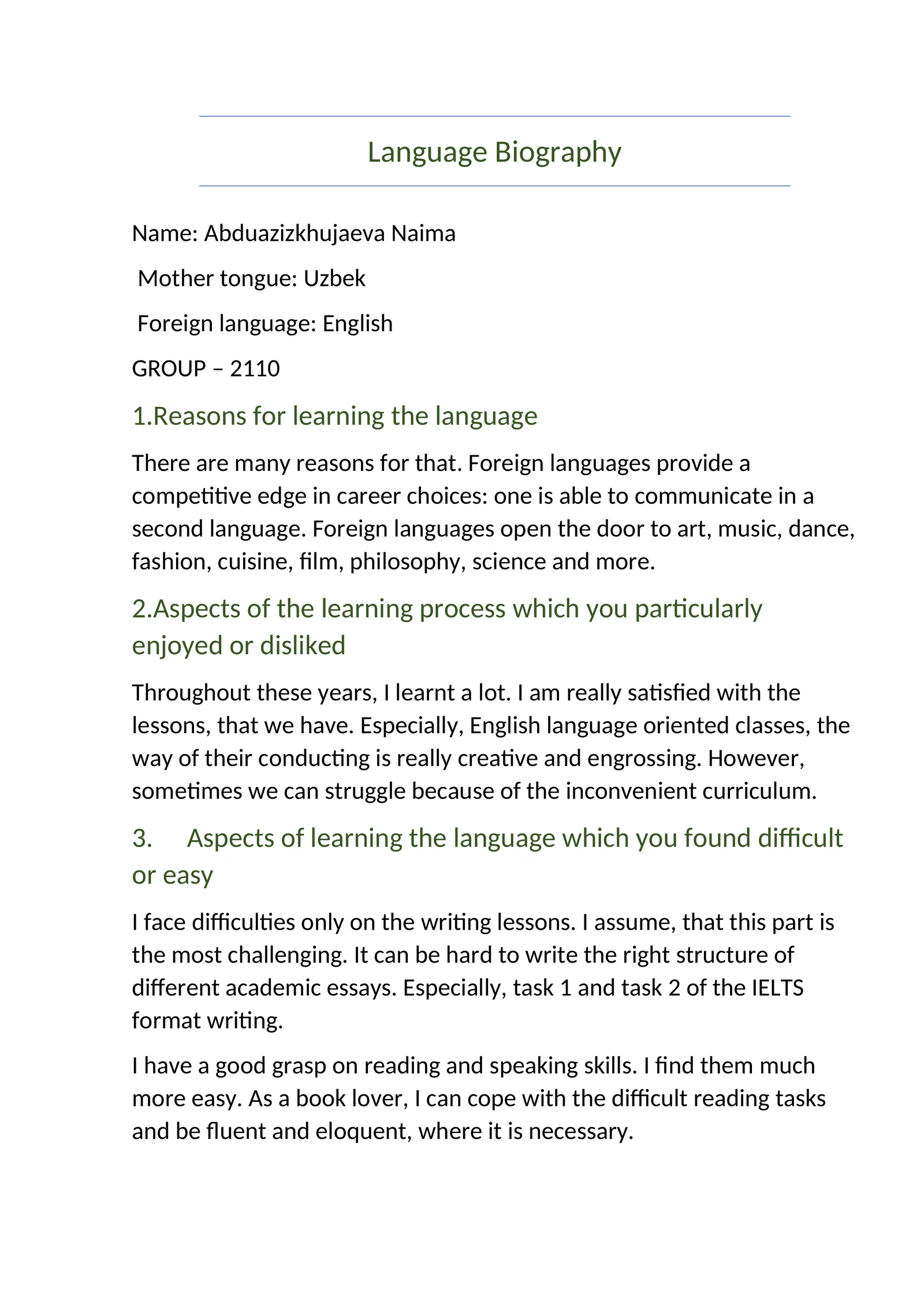 Language Biography 1