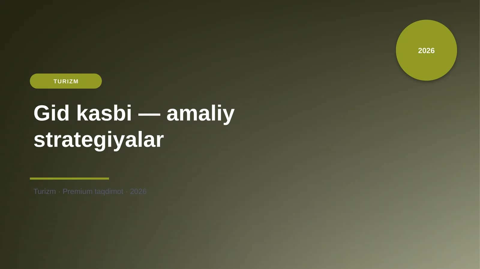 Gid kasbi — amaliy strategiyalar 1