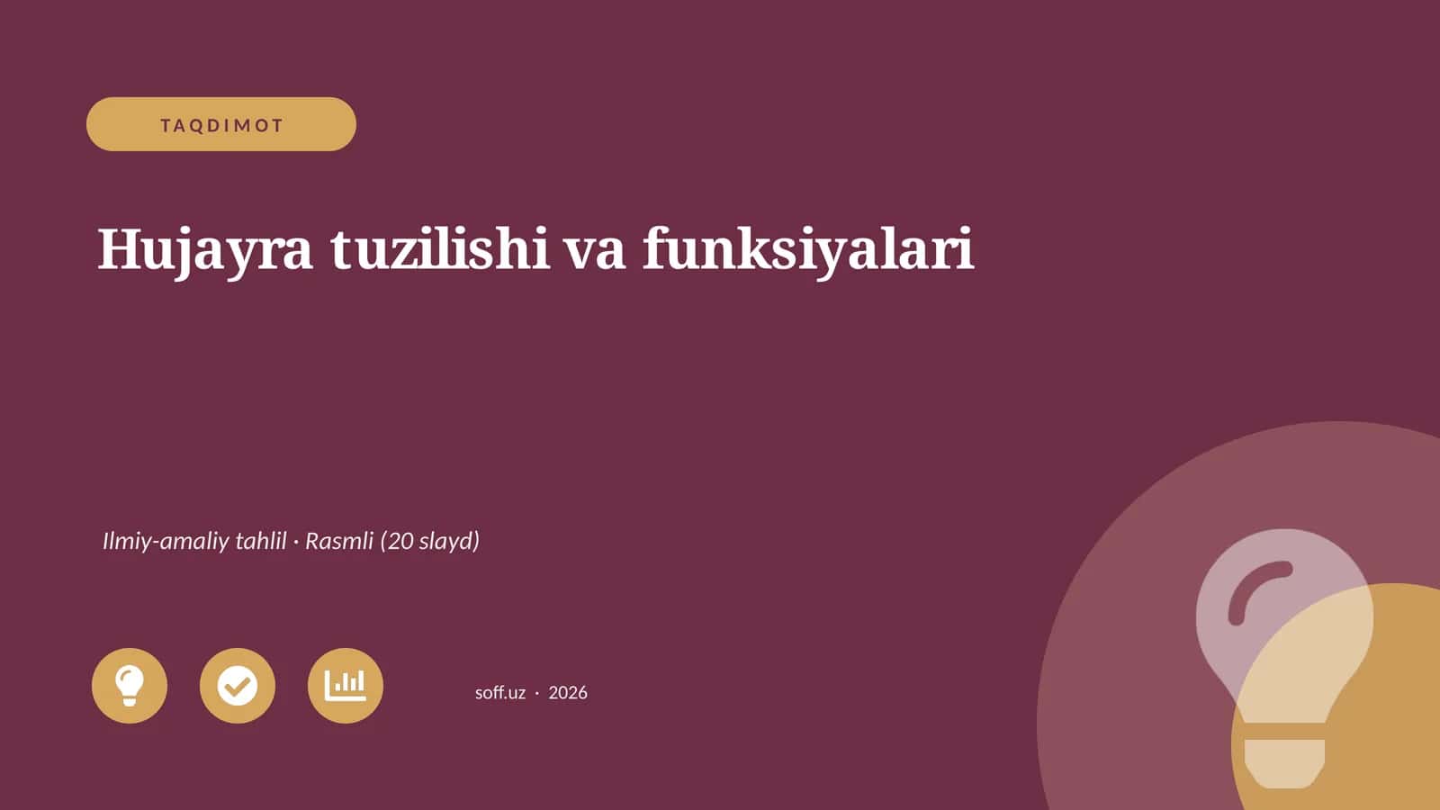 Hujayra tuzilishi va funksiyalari 1