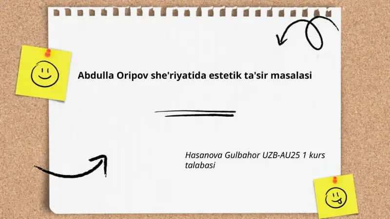 Abdulla Oripov she'riyatida estetik ta'sir masalasi 1