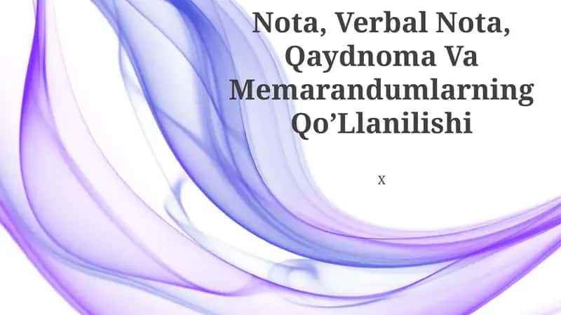 Qaydnoma Va Memorandumlarning Qo’Llanilishi 1
