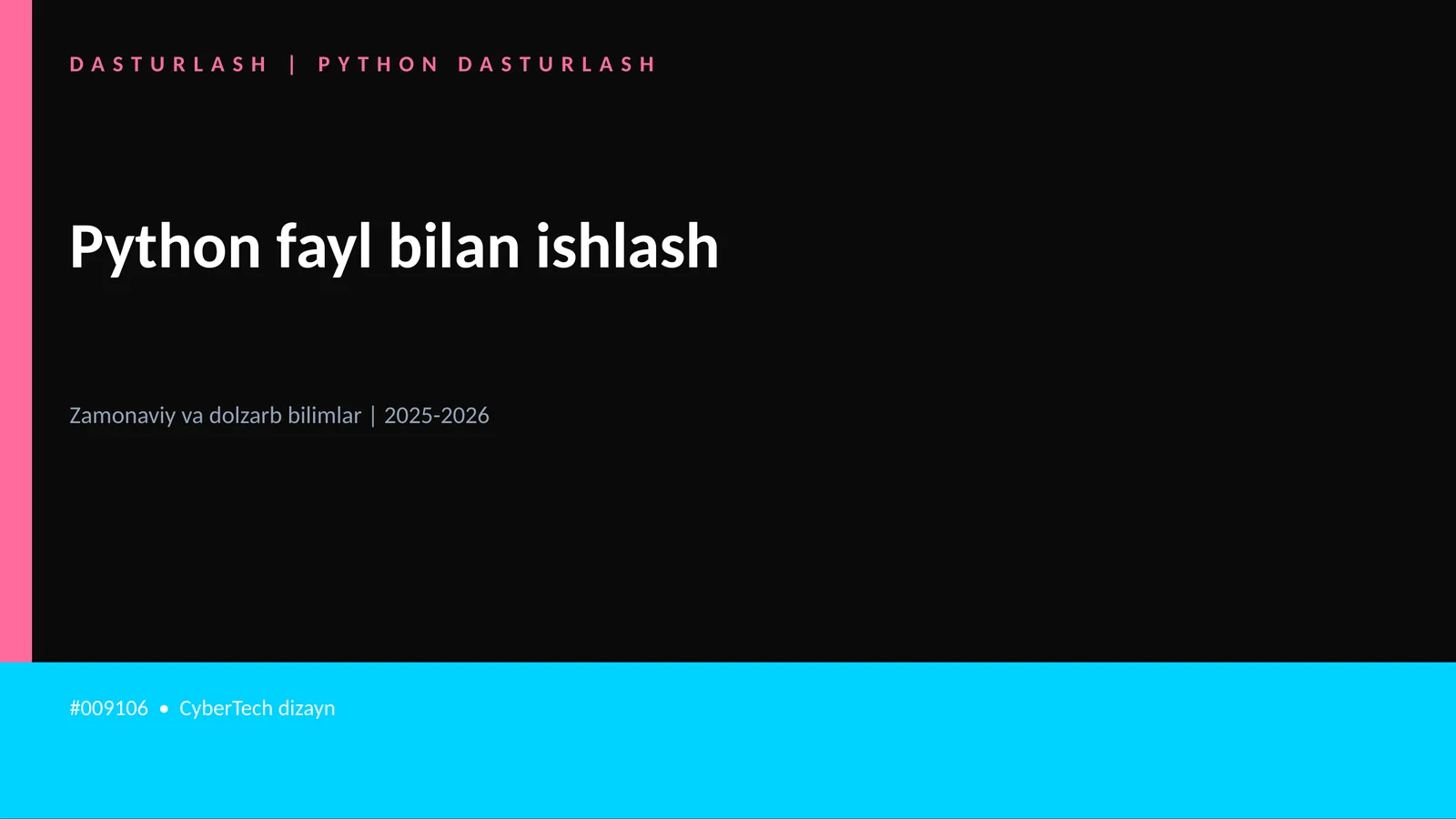 PYTHON DASTURLASH 1