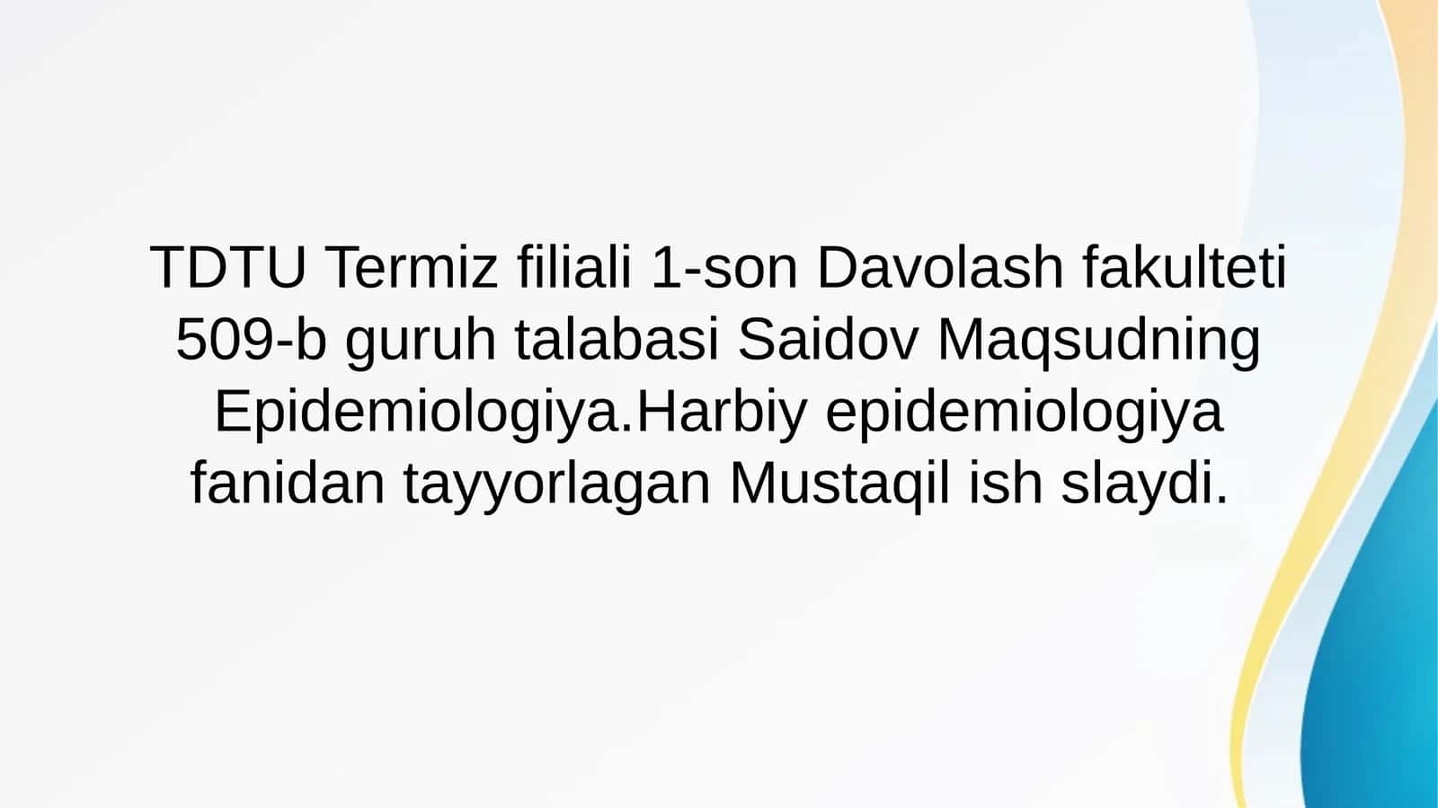 Dezinfeksiya, dezinseksiya, deratizatsiya va sterilizatsiyaning yuqumli kasalliklar profilaktikasida tutgan o’rni 1