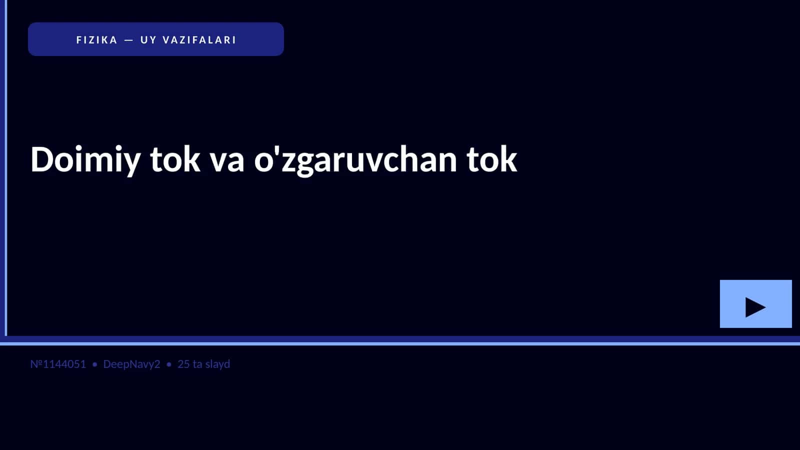 FIZIKA — UY VAZIFALARI 1