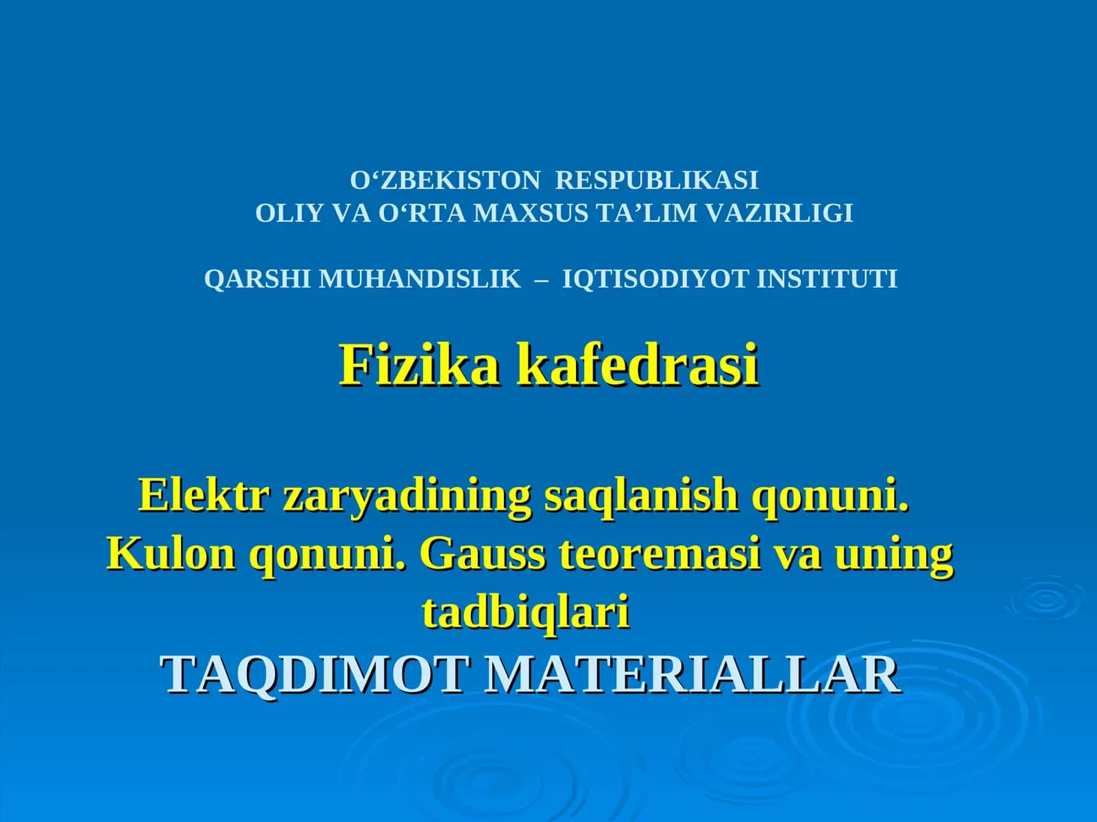 Elektr zaryadi va uning xossalari 1