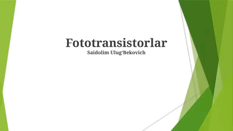 Fototransistorlar 1