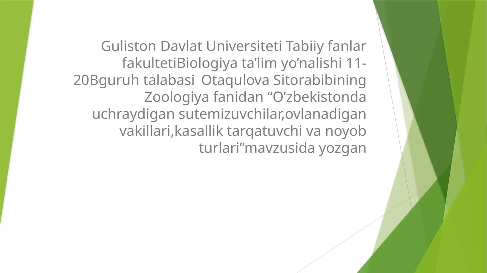 O’zbekistonda uchraydigan sutemizuvchilar,ovlanadigan vakillari,kasallik tarqatuvchi va noyob turlari 1