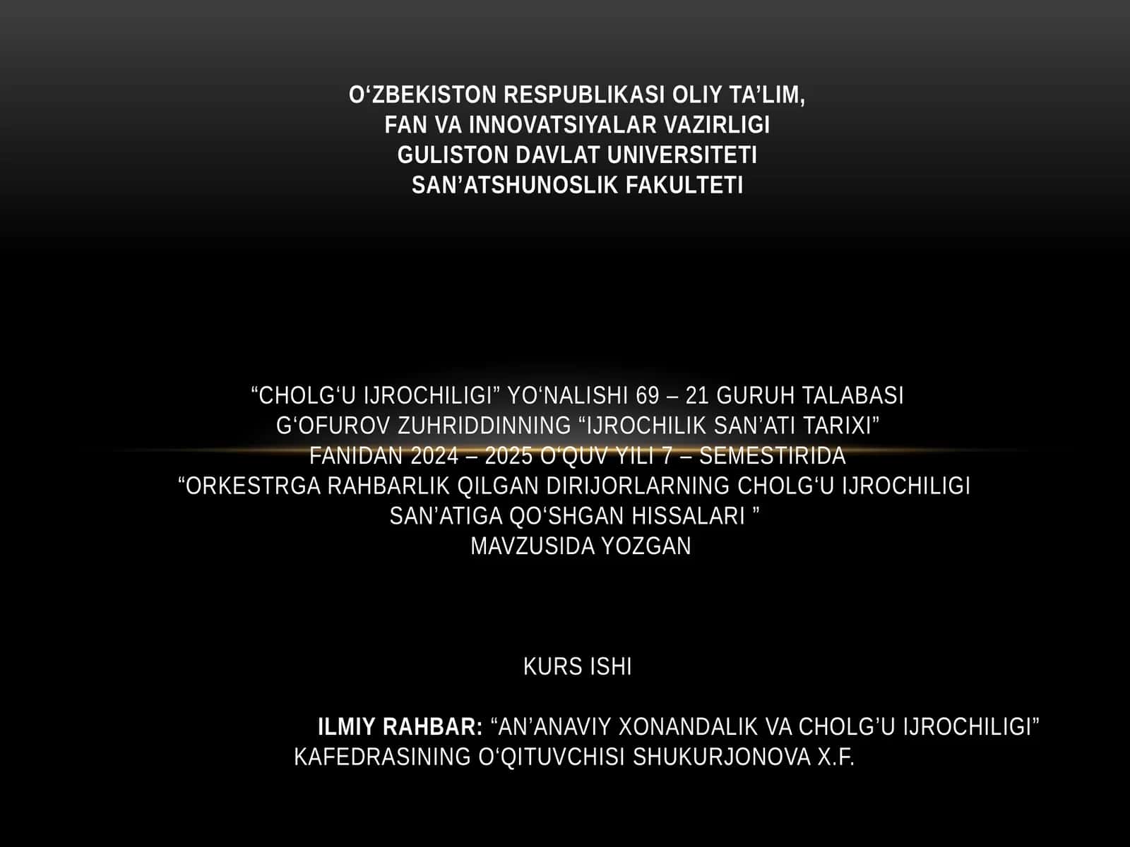 Orkestr garahbarlik qilgan dirijorlarning cholg‘uijrochiligi san'atiga qo‘shgan hissalari 1