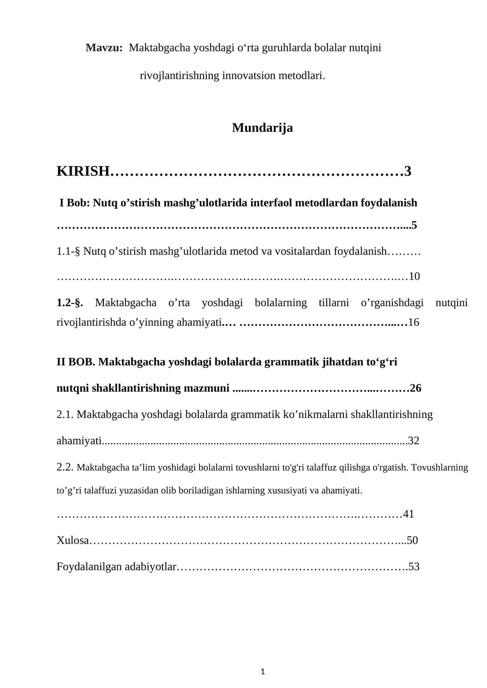Maktabgacha yoshdagi oʻrta guruhlarda bolalar nutqini rivojlantirishning innovatsion metodlari 1