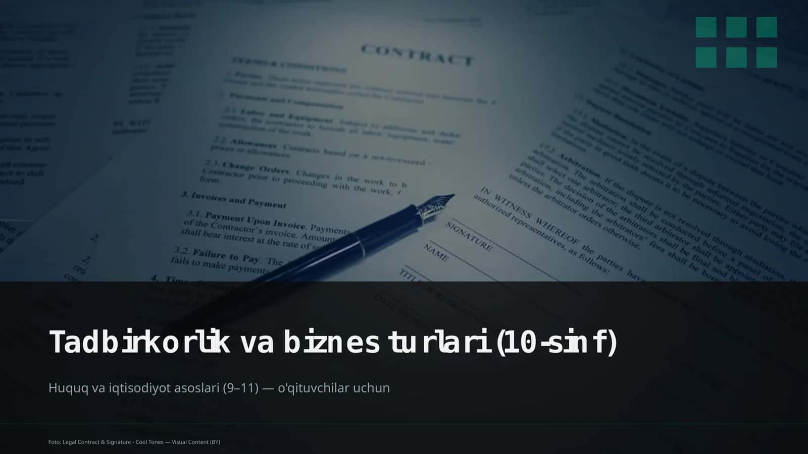 Tadbirkorlik va biznes turlari (10-sinf) 1