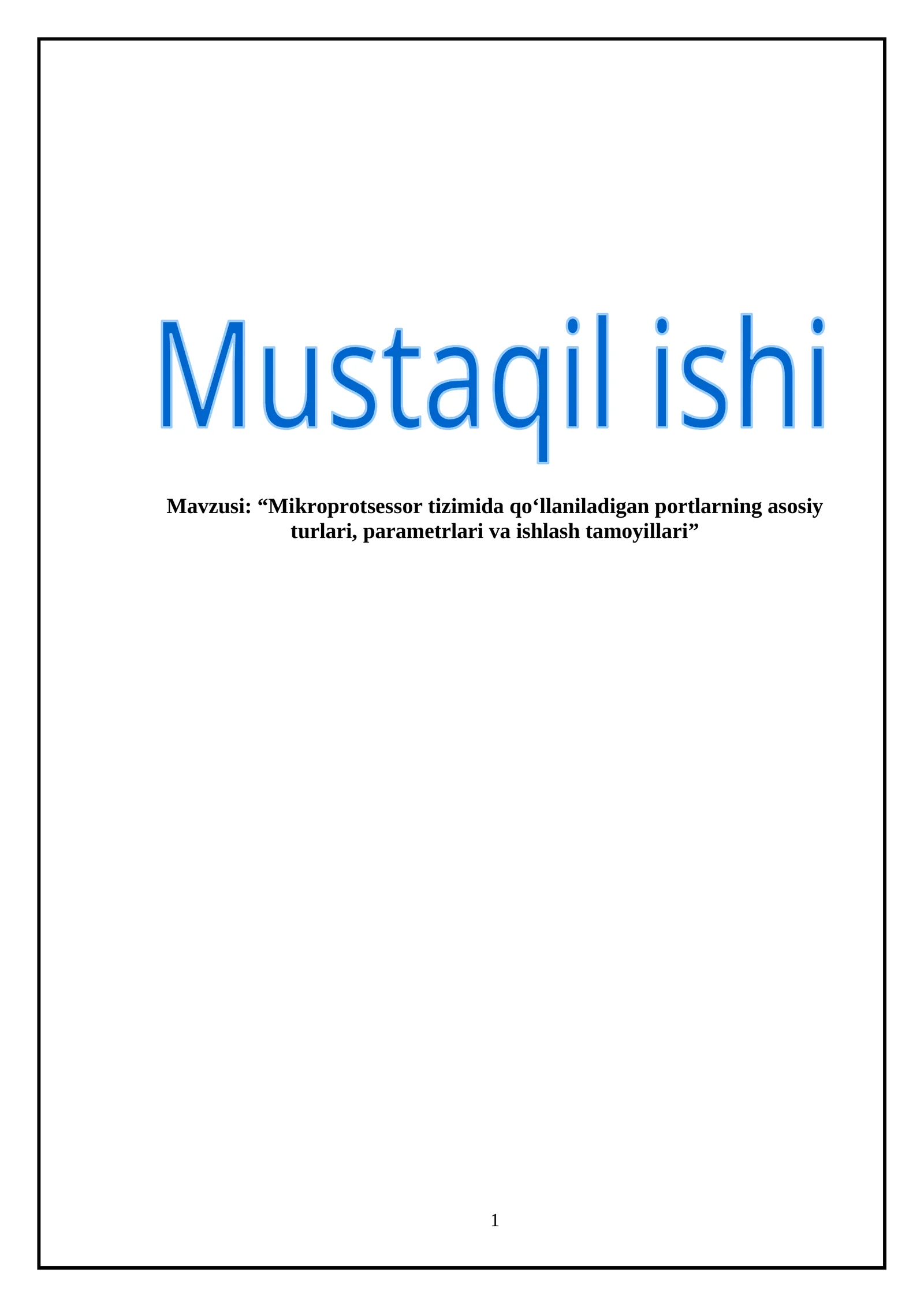 Mustaqil ishi 1