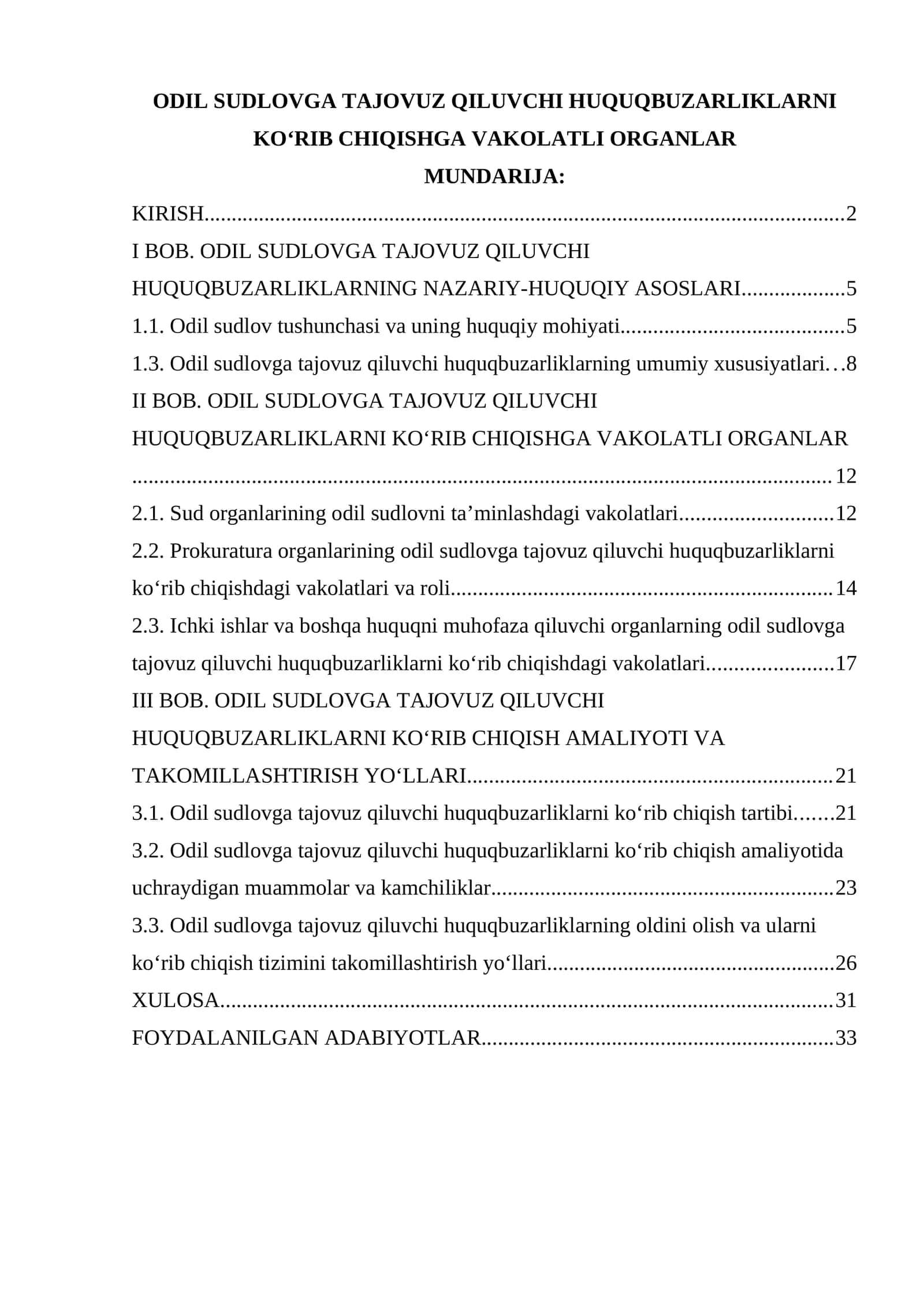 ODIL SUDLOVGA TAJOVUZ QILUVCHI HUQUQBUZARLIKLARNI KO‘RIB CHIQISHGA VAKOLATLI ORGANLAR 1