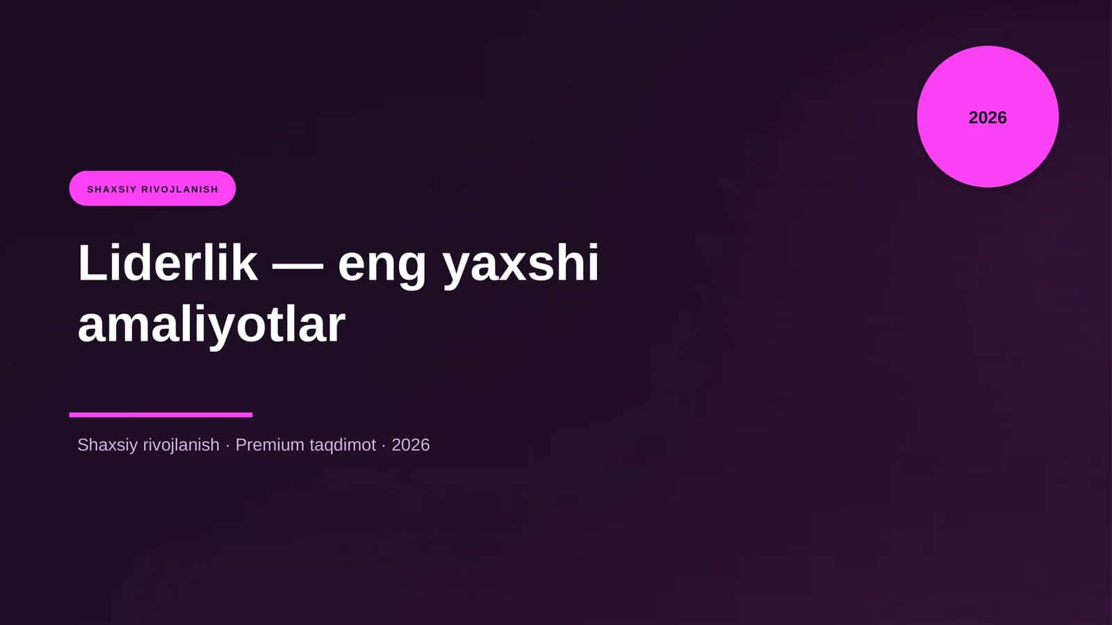 Liderlik — eng yaxshi amaliyotlar 1