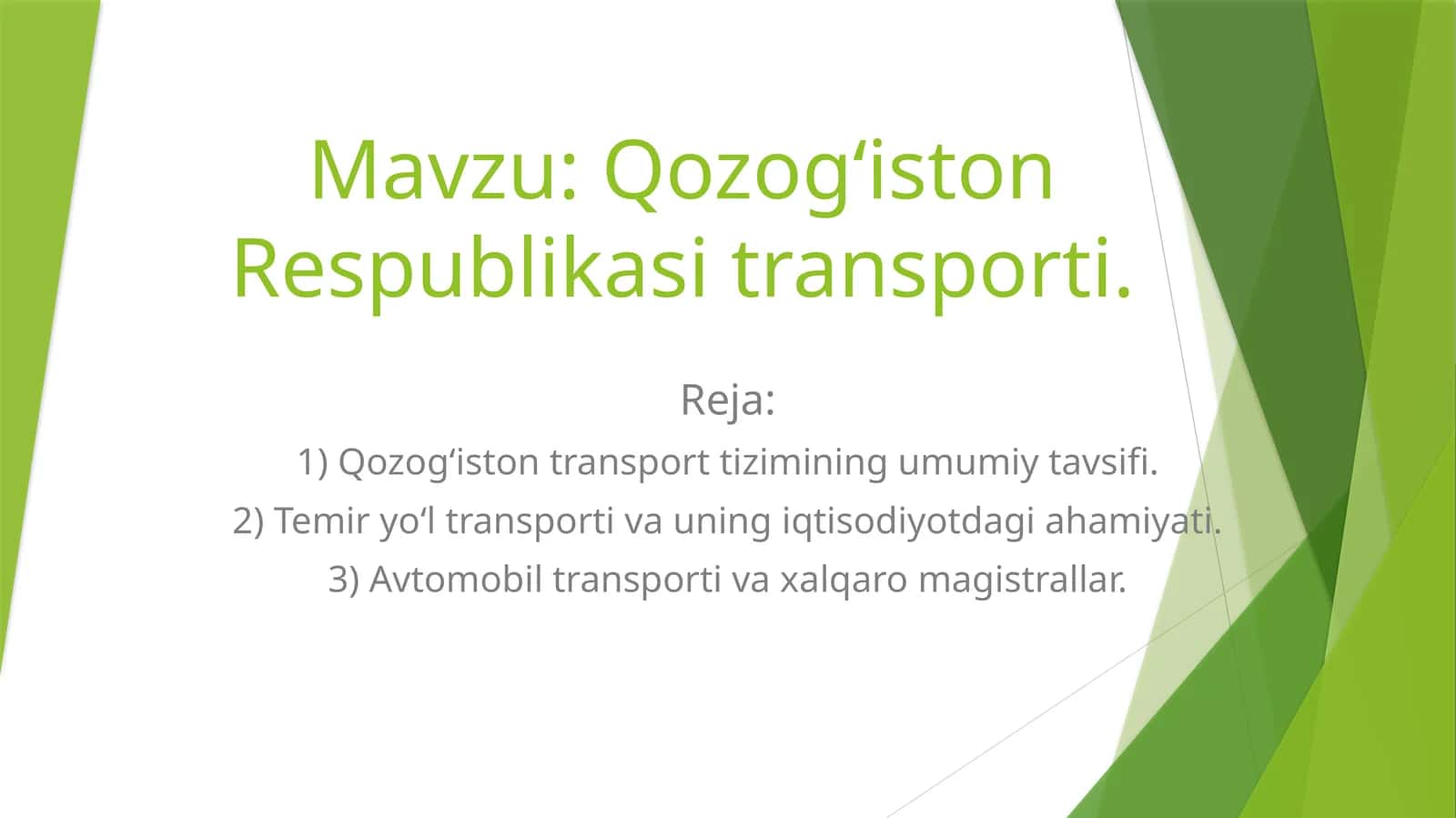 Qozog‘iston Respublikasi transporti 1