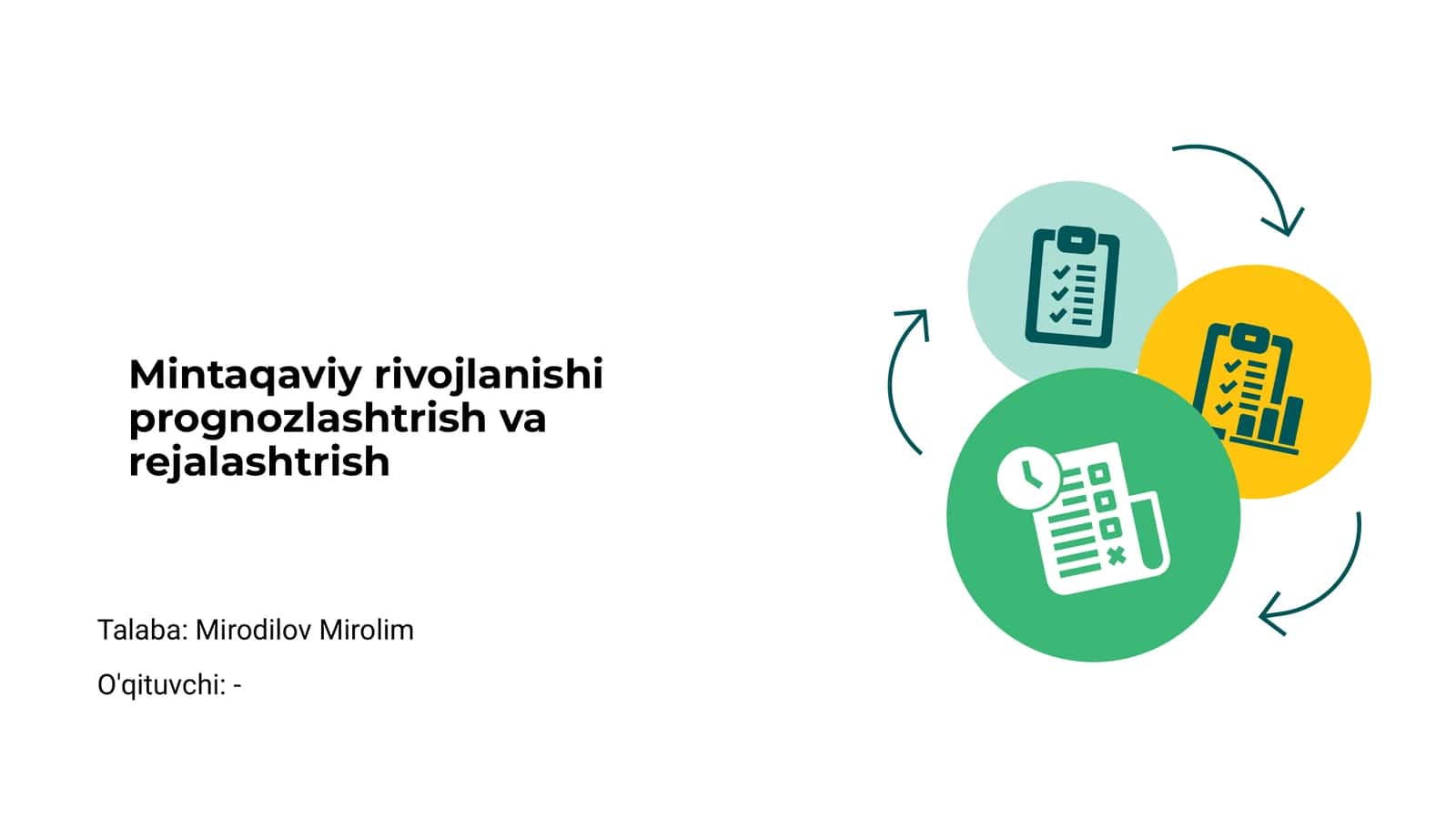 Mintaqaviy rivojlanishi prognozlashtrish va rejalashtrish 1