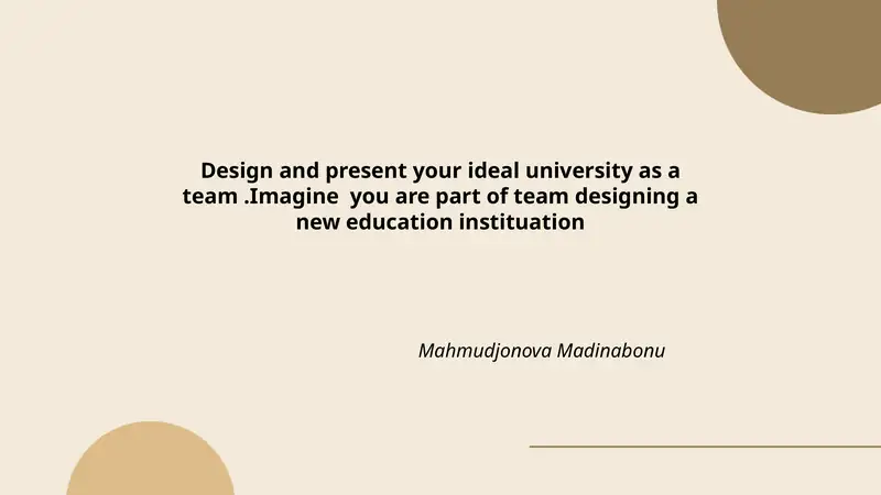 Ideal University Design Project 1