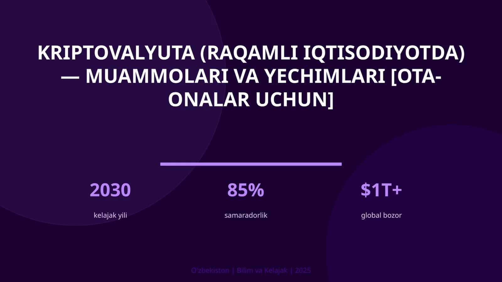 KRIPTOVALYUTA (RAQAMLI IQTISODIYOTDA) — MUAMMOLARI VA YECHIMLARI [OTA-ONALAR UCHUN] 1