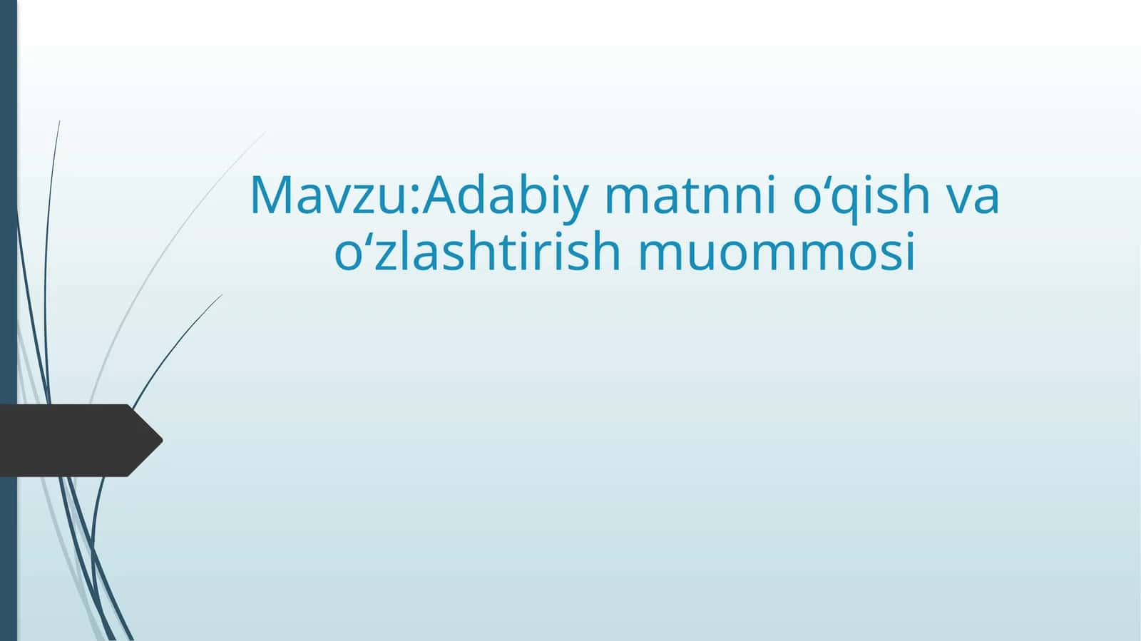 Adabiymatnnio‘qishvao‘zlashtirishmuommosi 1