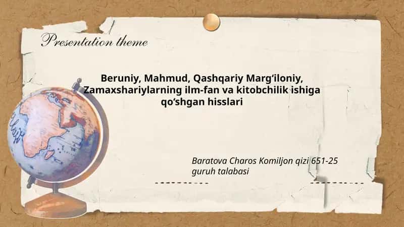 Beruniyning matematika va astronomiyaga qo‘shgan ilmiy hissalari va asosiy asarlari 1