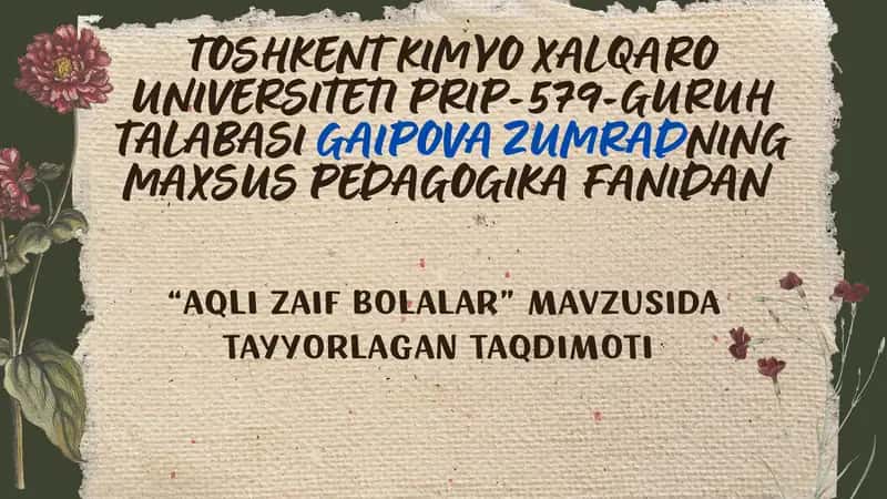 Aqli zaif bolalar 1