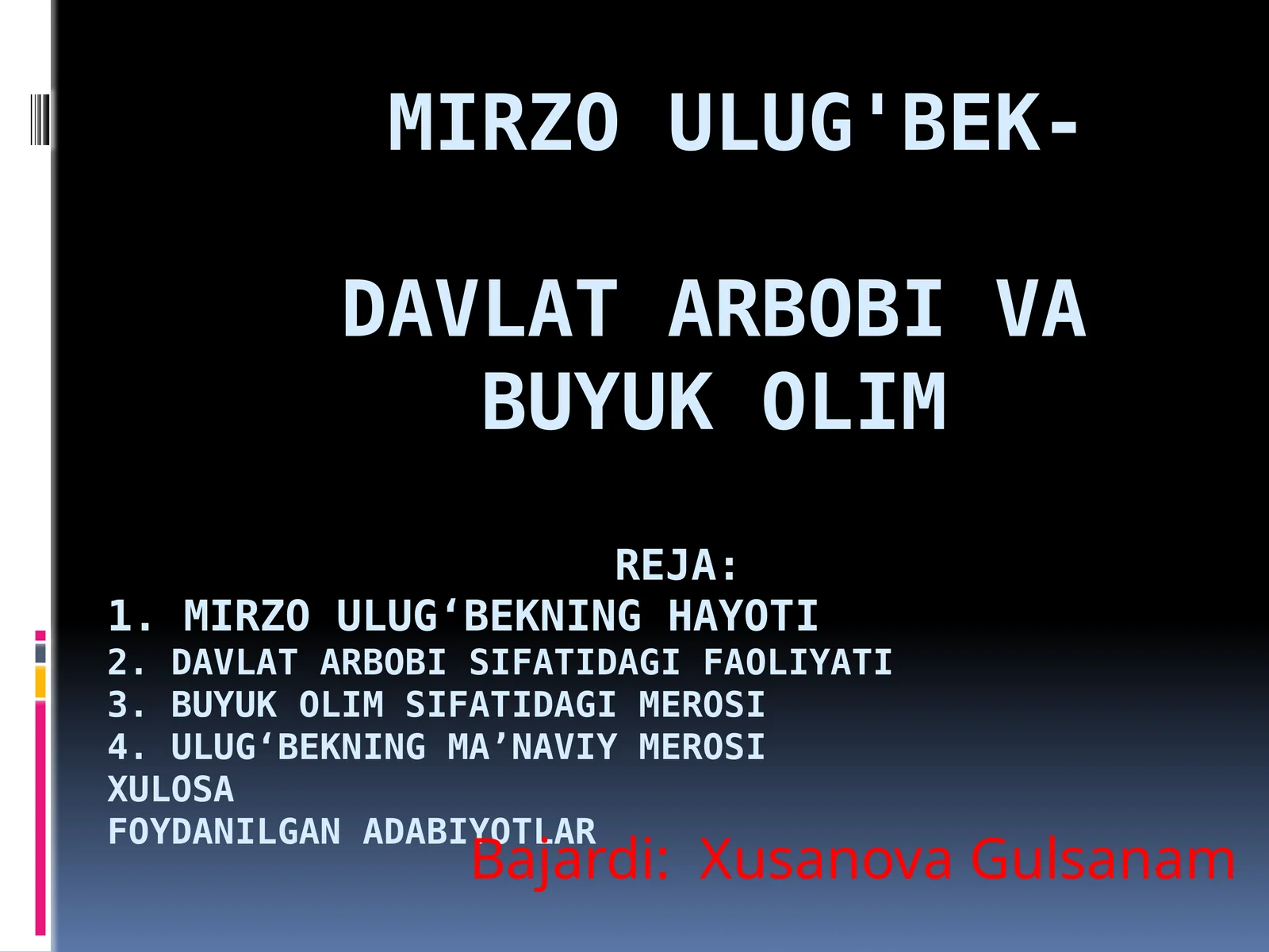 Mirzo Ulug'bek-davlat arbobi va buyuk olim 1