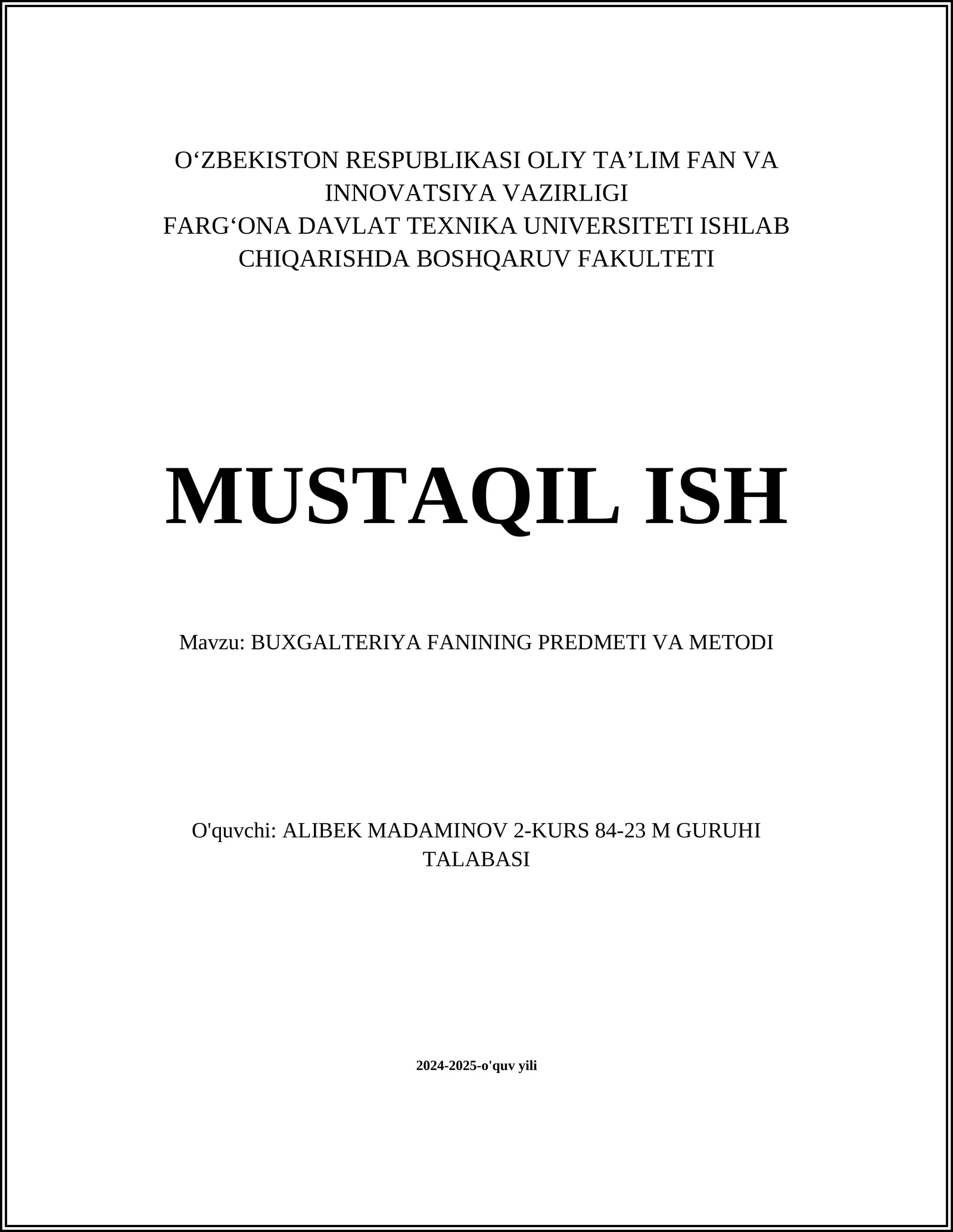 Buxgalteriya Fanining Predmeti va Metodi 1