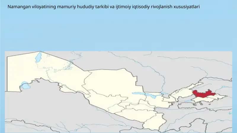 Namangan viloyatining mamuriy hududiy tarkibi va ijtimoiy iqtisodiy rivojlanish xususiyatlari 1