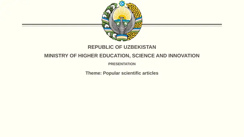 Popular scientific articles 1