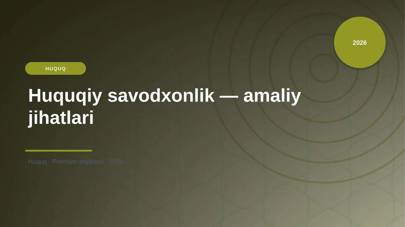 Huquqiy savodxonlik — amaliy jihatlari 1