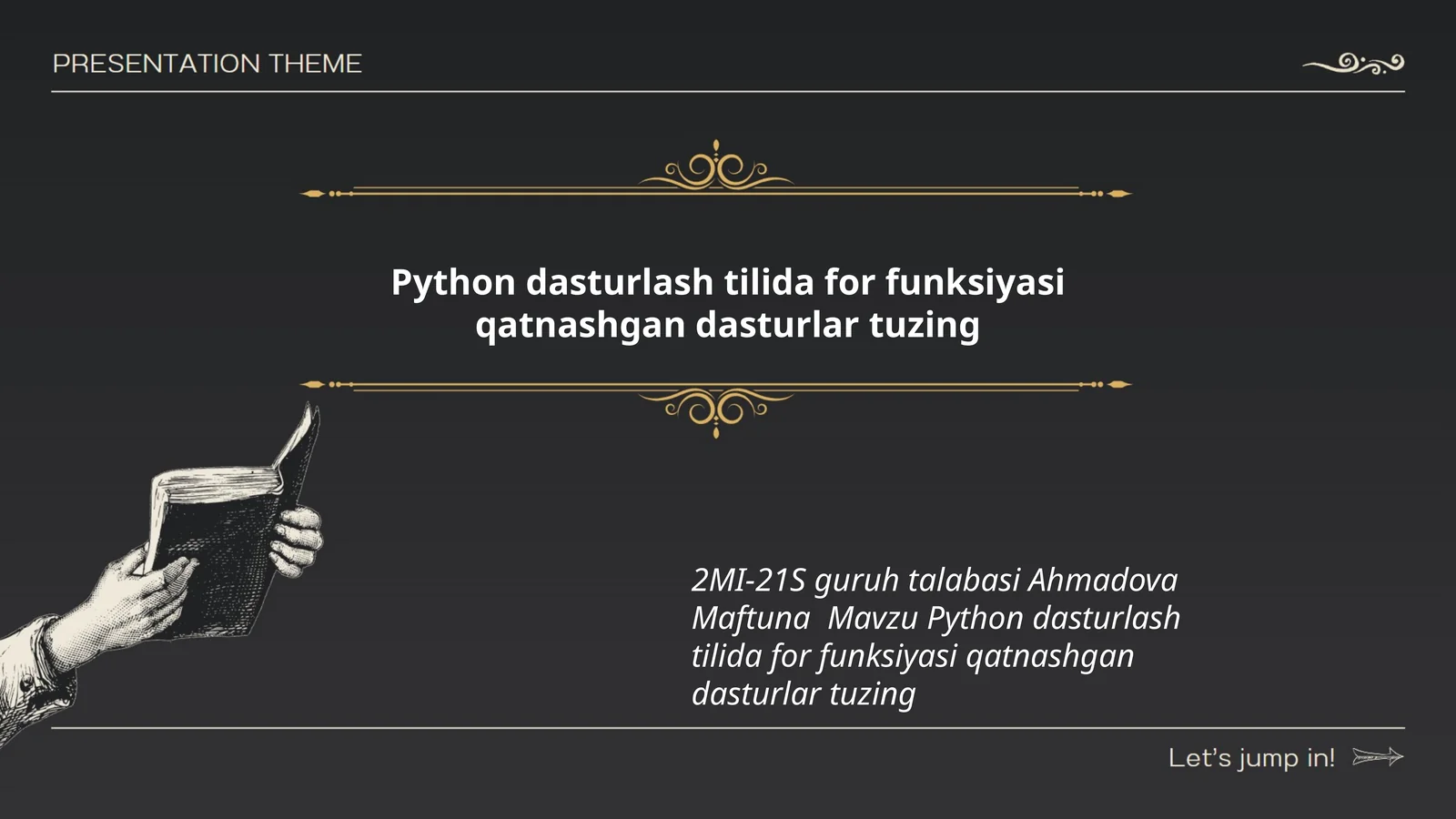 Python dasturlash tilida for funksiyasi qatnashgan dasturlar tuzing 1