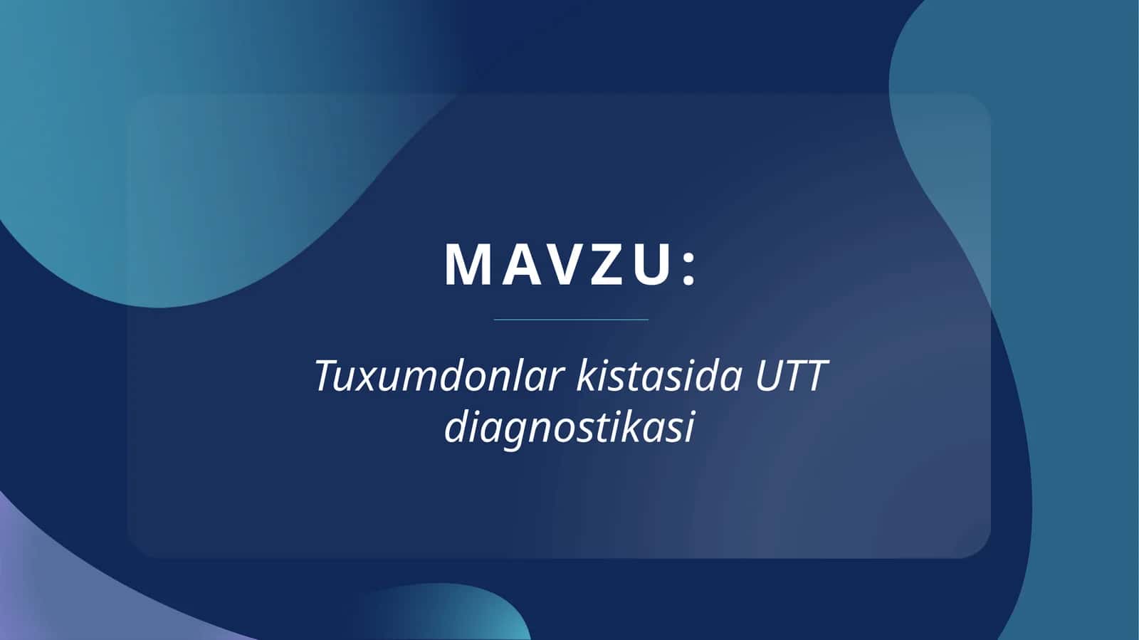 Tuxumdonlar kistasida UTT diagnostikasi 1