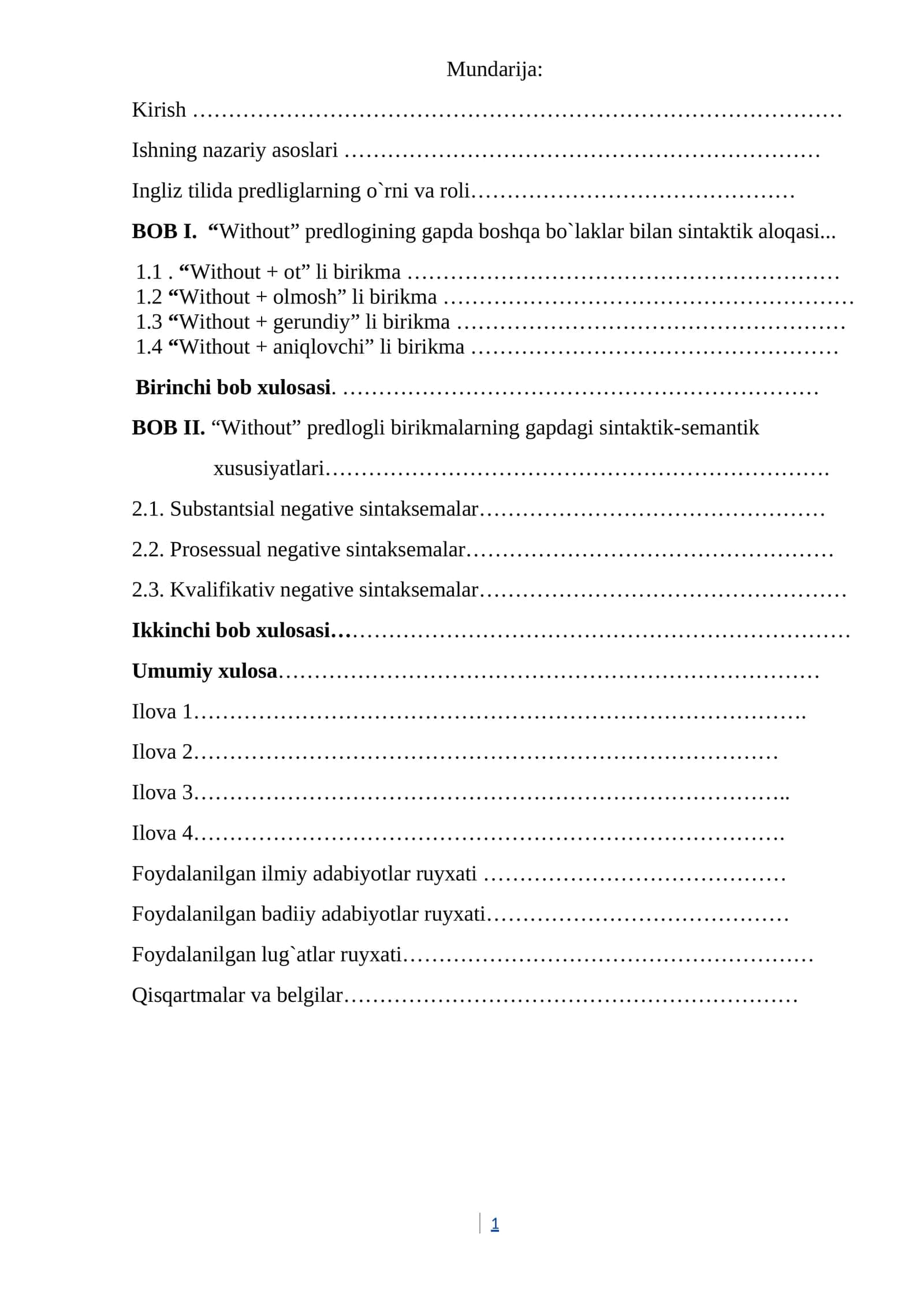 Ingliz tilida predliglarning o`rni va roli 1