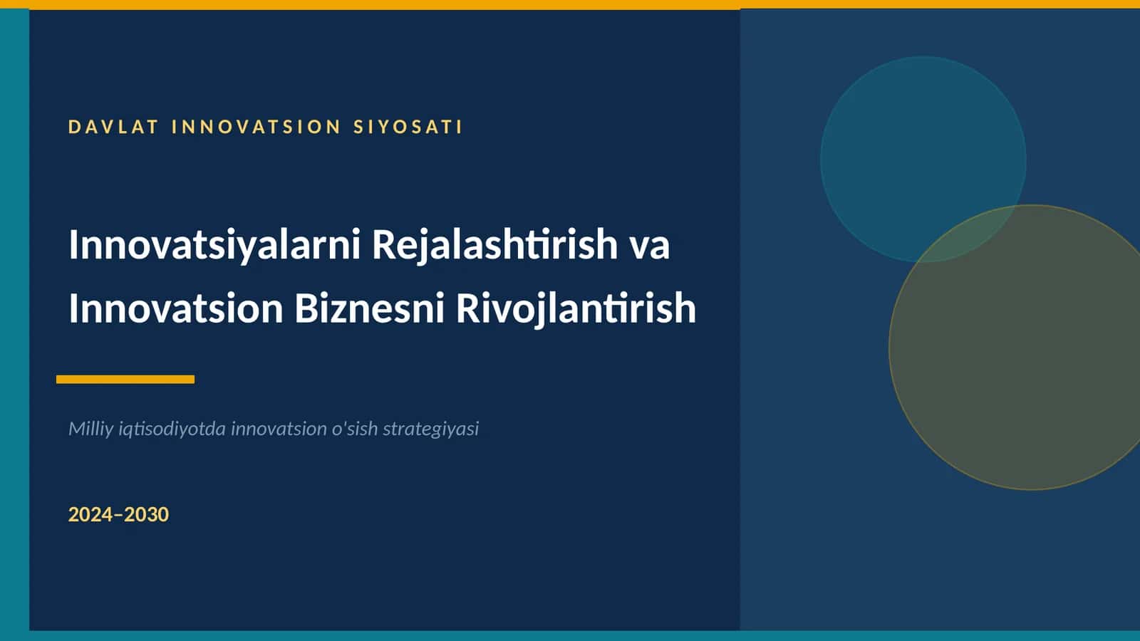 Milliy iqtisodiyotda innovatsion o'sish strategiyasi 2024–2030 1