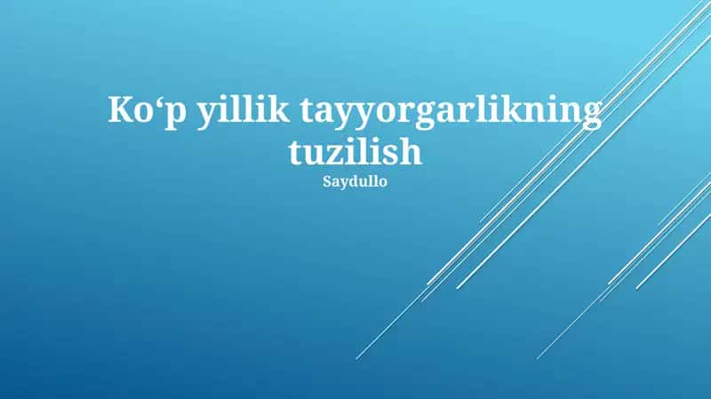 Koʻp yillik tayyorgarlikning tuzilish 1