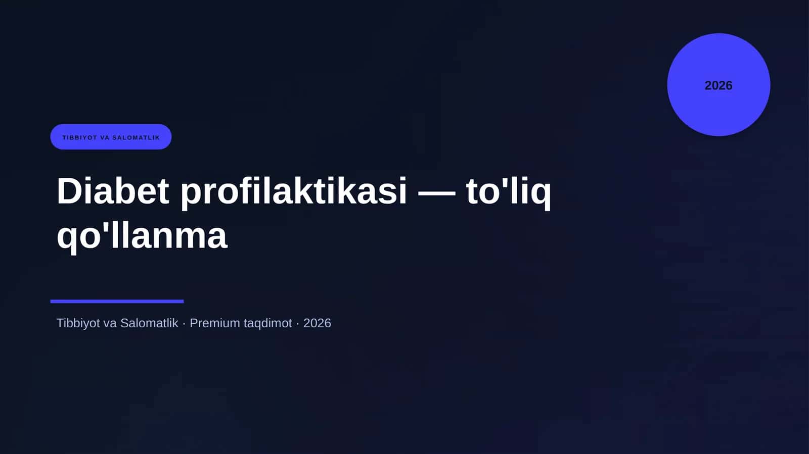 Diabet profilaktikasi — to'liq qo'llanma 1