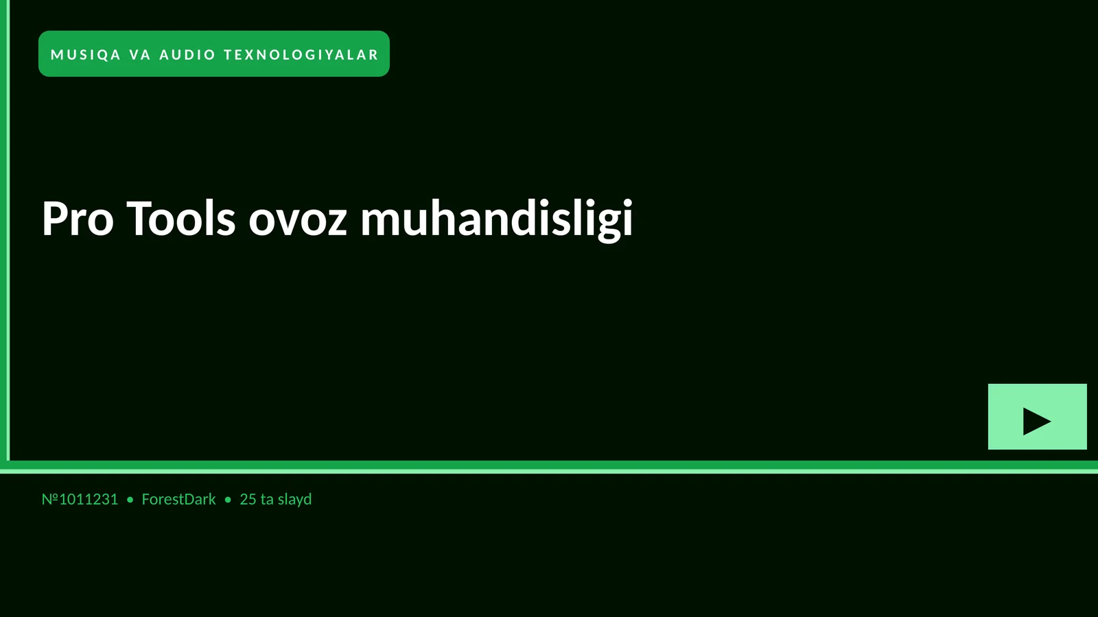 Pro Tools ovoz muhandisligi 1