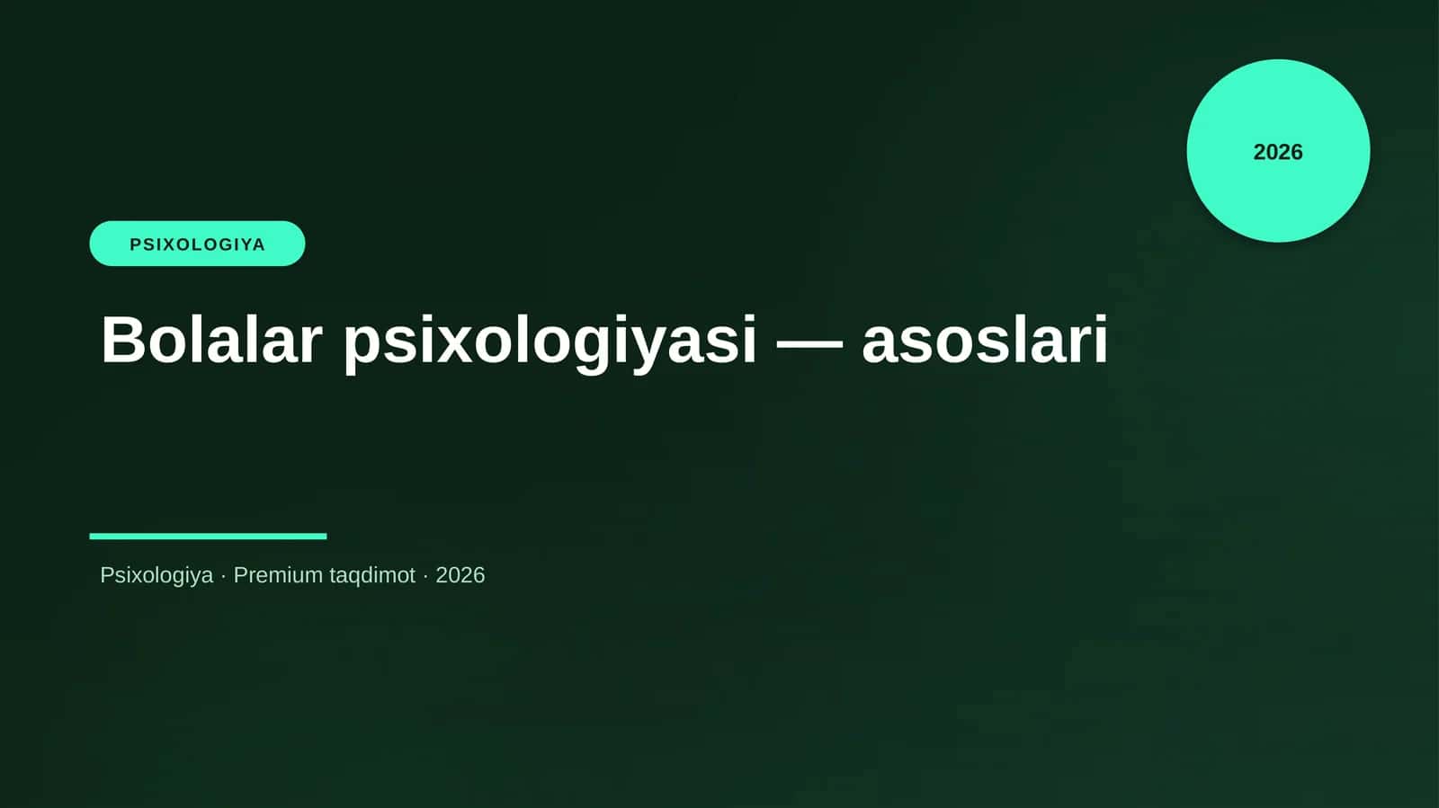 Bolalar psixologiyasi — asoslari 1