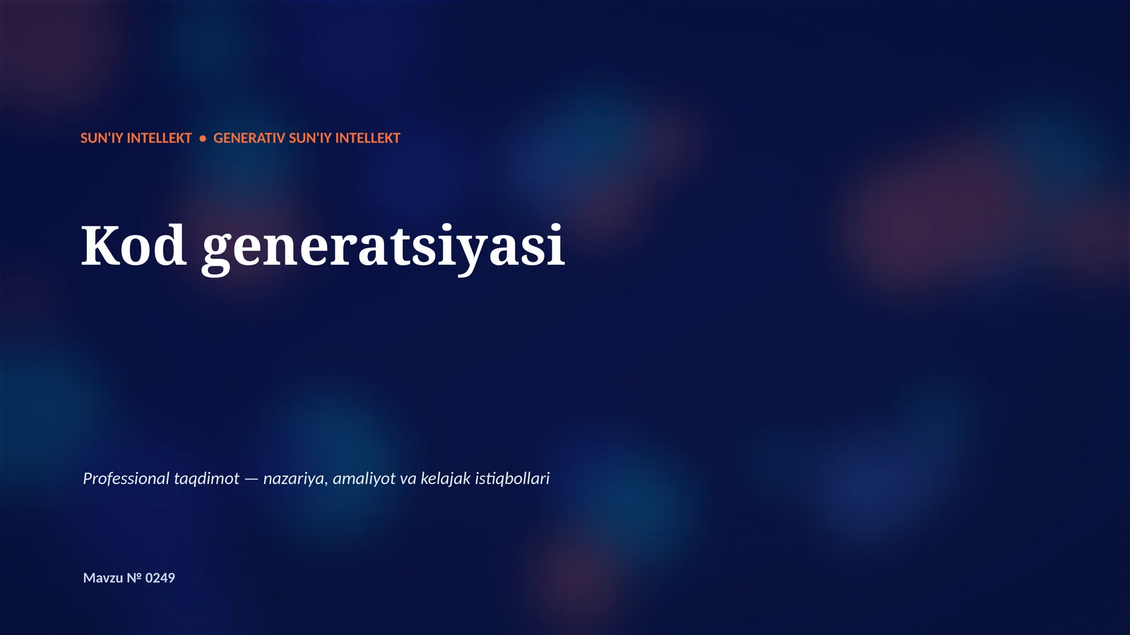 Generativ SUN'IY INTELLEKT 1