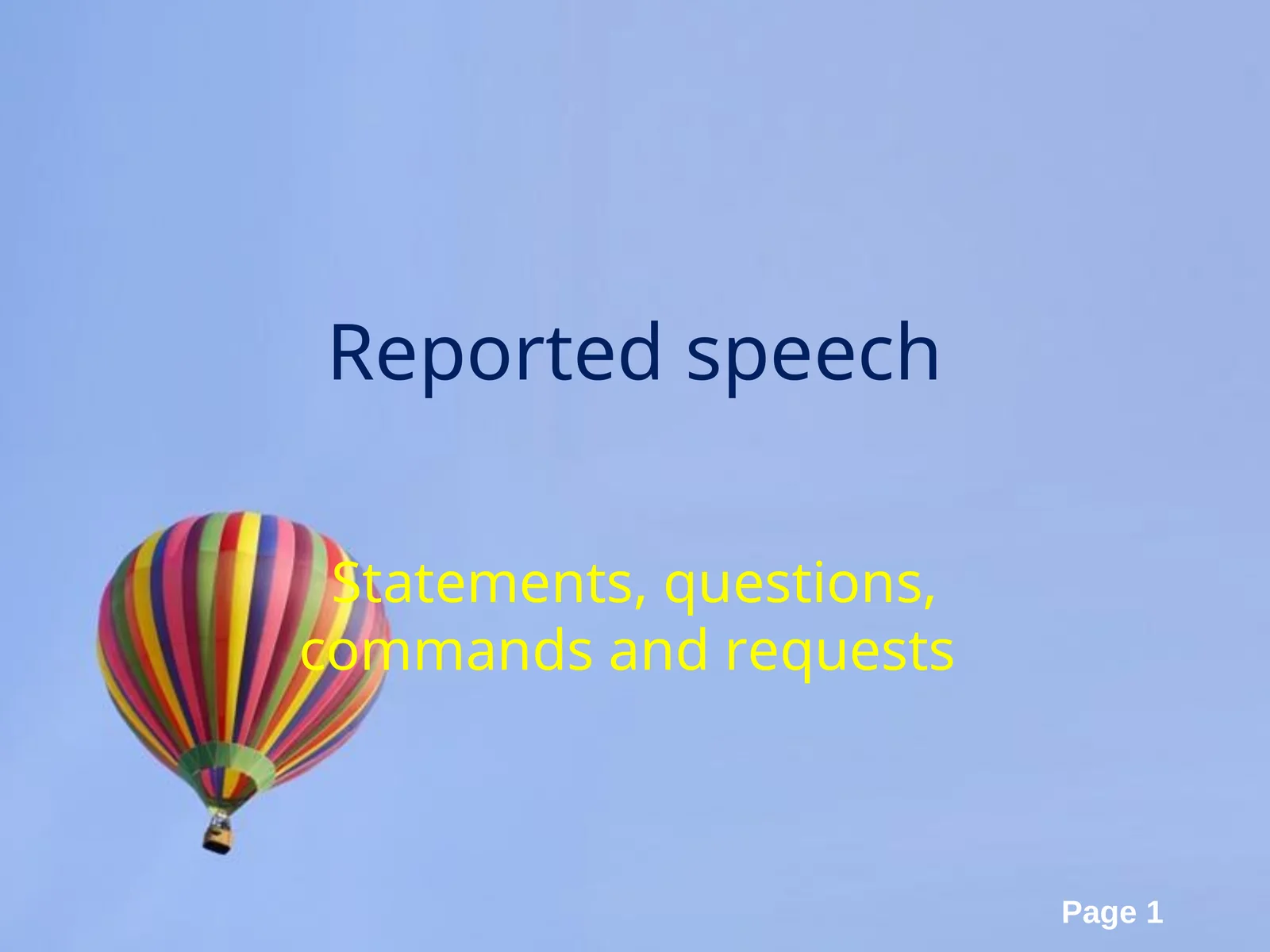 Reported speech 1