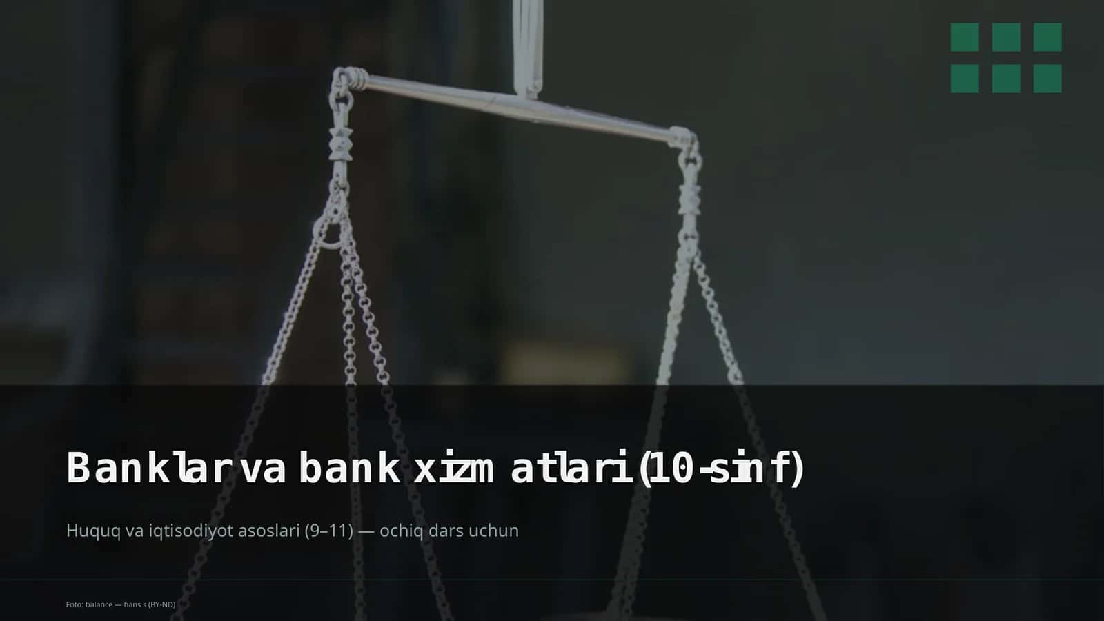 Banklar va bank xizmatlari (10-sinf) 1