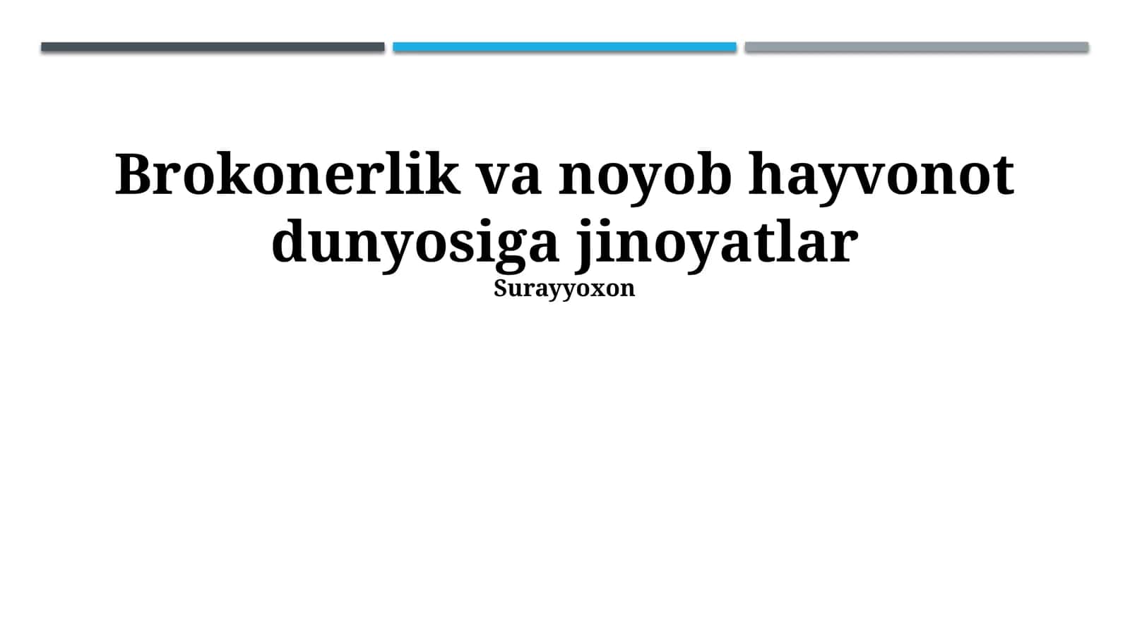 Ovchilik va yovvoyi hayvonot dunyosiga jinoyatlar 1