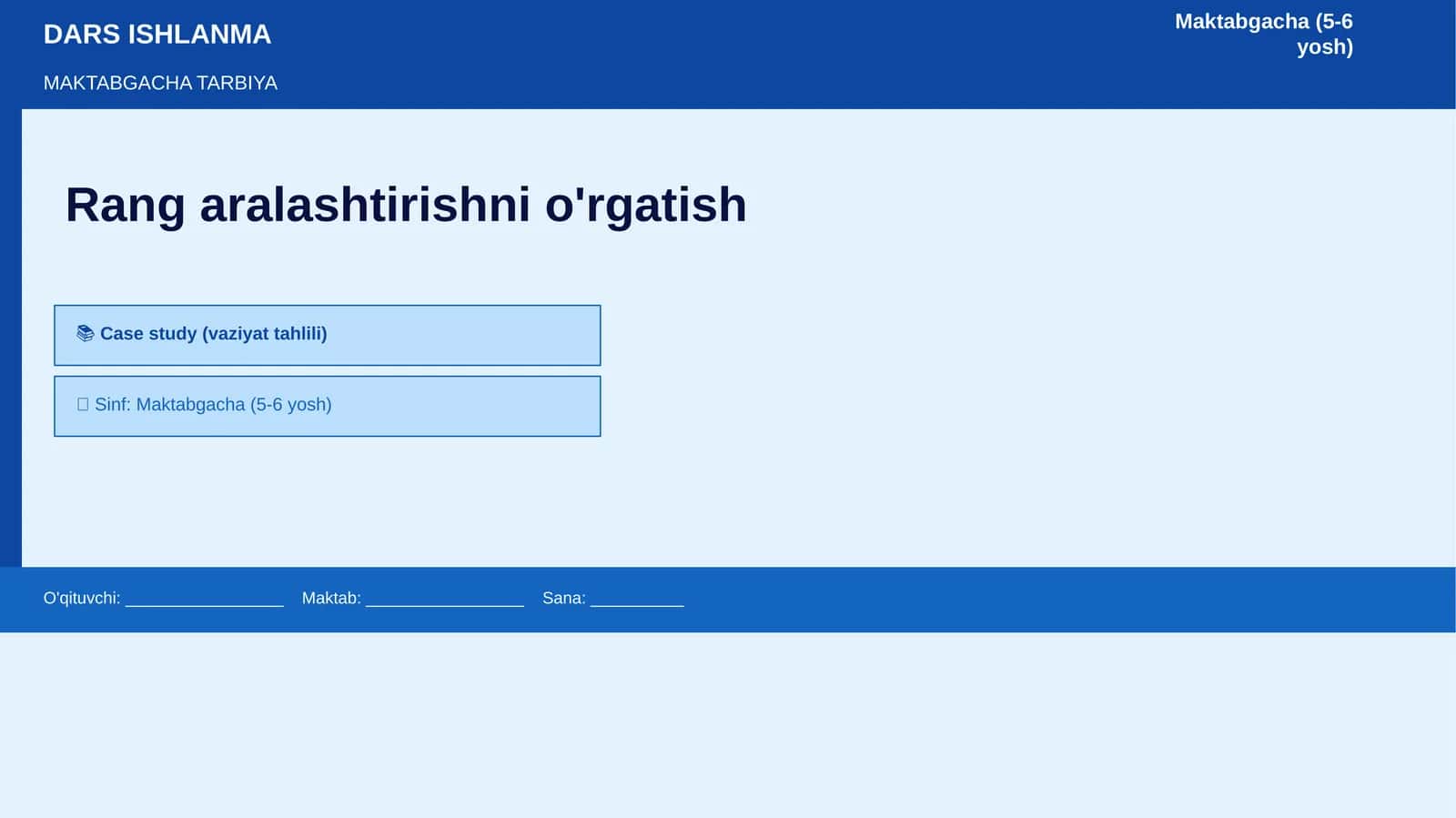Rang aralashtirishni o'rgatish 1