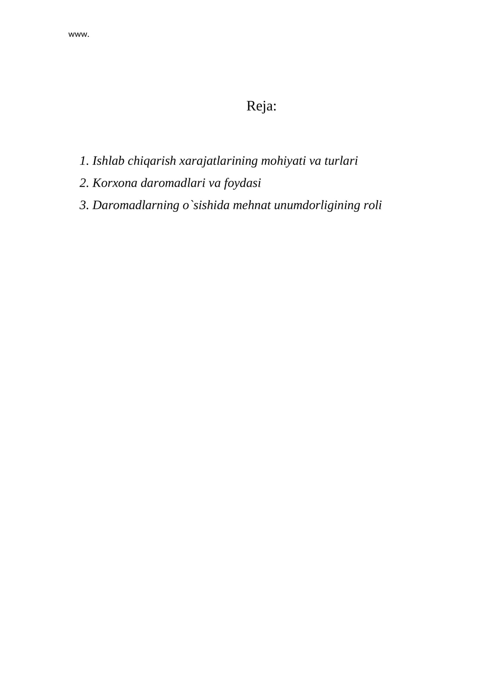 Ishlab chiqarish xarajatlarining mohiyati va turlari 1