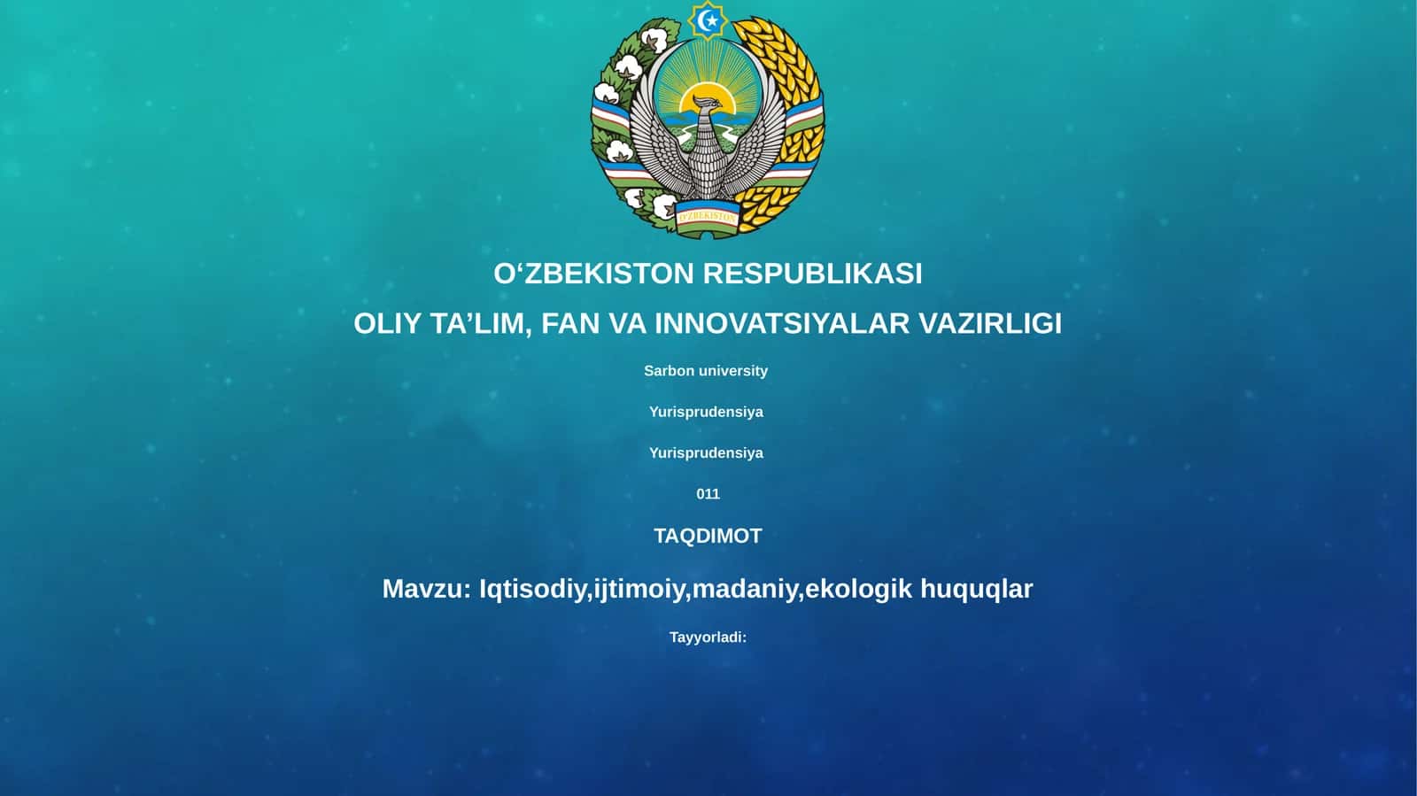 Iqtisodiy, ijtimoiy, madaniy, ekologik huquqlar 1