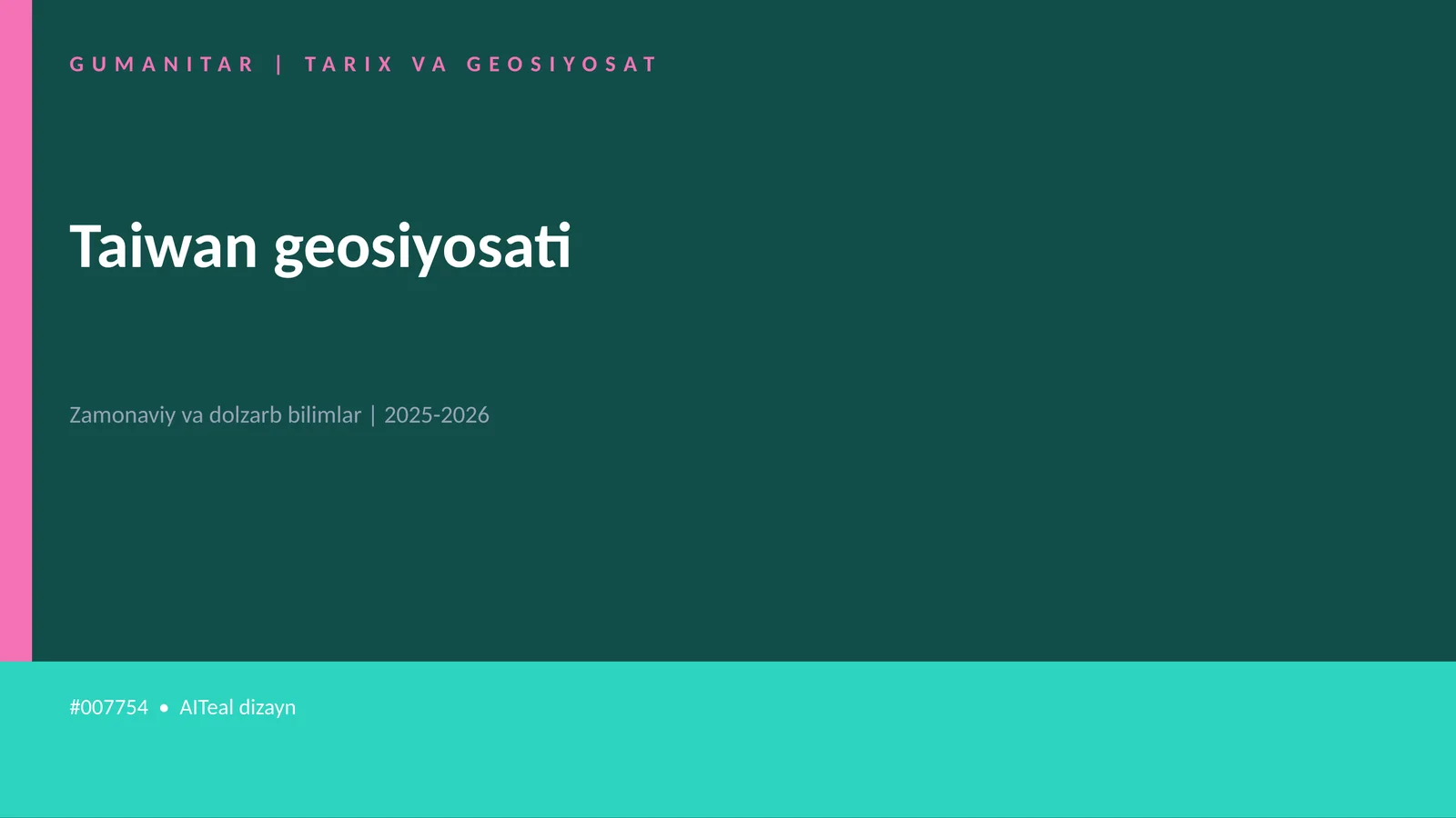 Taiwan geosiyosati 1