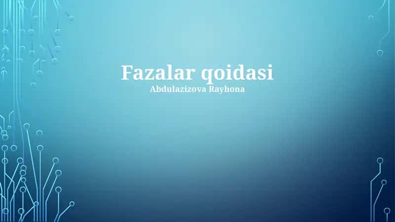 Fazalar qoidasi 1