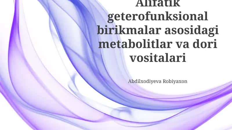 Alifatik geterofunksional birikmalar asosidagi metabolitlar va dori vositalari 1